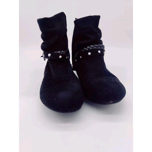 Simply Styled Black Faux Suede Ankle Boots Girls Sz 11 Booties TG Ainsley 26397 - Picture 7 of 12